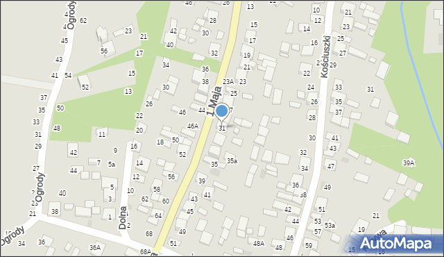 Tarnogród, 1 Maja, 31, mapa Tarnogród