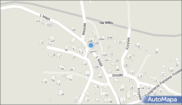 Trzebinia, 1 Maja, 107, mapa Trzebinia