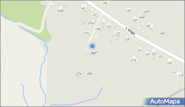 Trzebinia, 1 Maja, 135b, mapa Trzebinia