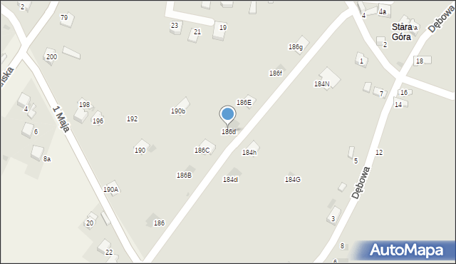 Trzebinia, 1 Maja, 186d, mapa Trzebinia