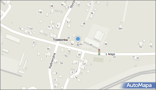 Trzebinia, 1 Maja, 62, mapa Trzebinia
