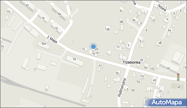 Trzebinia, 1 Maja, 72, mapa Trzebinia