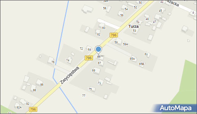 Turza, 1 Maja, 65, mapa Turza
