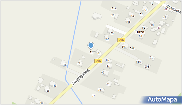 Turza, 1 Maja, 72, mapa Turza