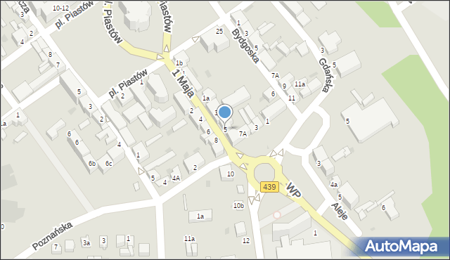 Twardogóra, 1 Maja, 5, mapa Twardogóra