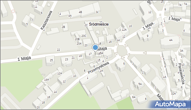 Wałbrzych, 1 Maja, 15D, mapa Wałbrzycha