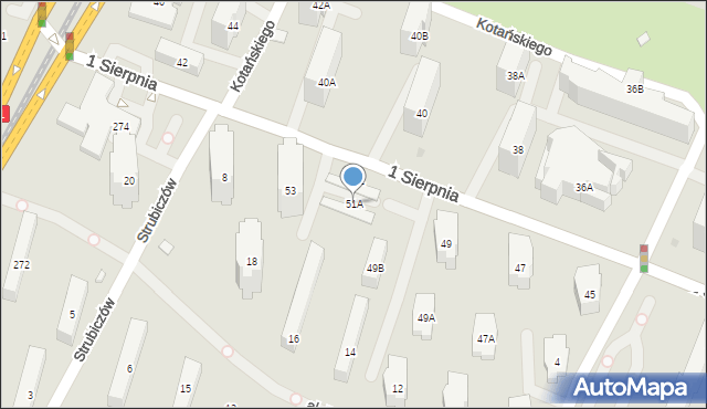Warszawa, 1 Sierpnia, 51A, mapa Warszawy