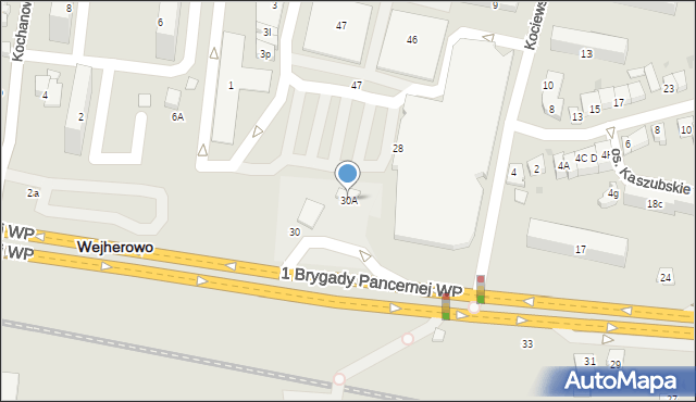 Wejherowo, 1 Brygady Pancernej Wojska Polskiego, 30A, mapa Wejherowo