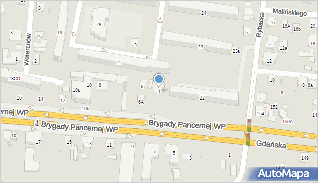 Wejherowo, 1 Brygady Pancernej Wojska Polskiego, 4, mapa Wejherowo