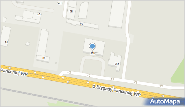 Wejherowo, 1 Brygady Pancernej Wojska Polskiego, 86b, mapa Wejherowo