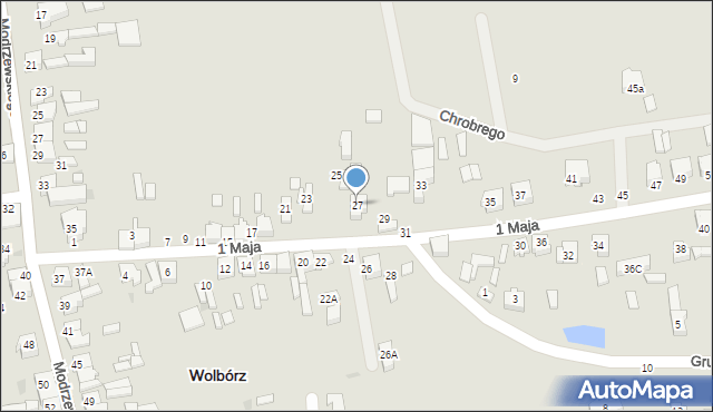 Wolbórz, 1 Maja, 27, mapa Wolbórz