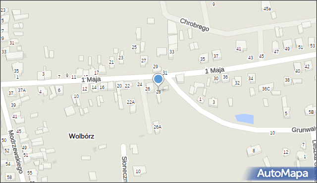 Wolbórz, 1 Maja, 28, mapa Wolbórz