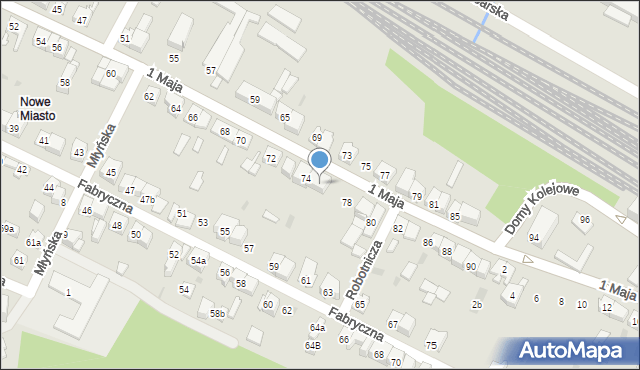 Wolbrom, 1 Maja, 76, mapa Wolbrom