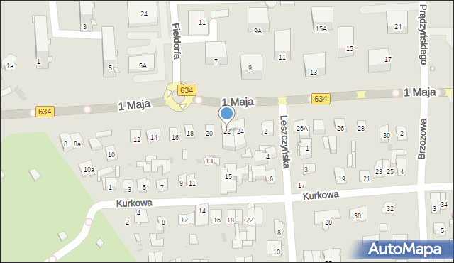 Wołomin, 1 Maja, 22, mapa Wołomin