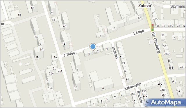 Zabrze, 1 Maja, 5of, mapa Zabrza