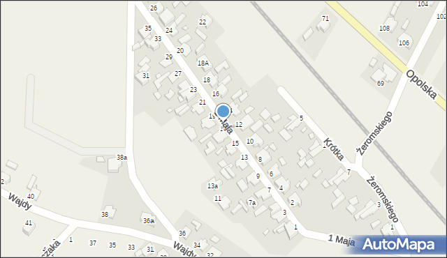 Żędowice, 1 Maja, 17, mapa Żędowice