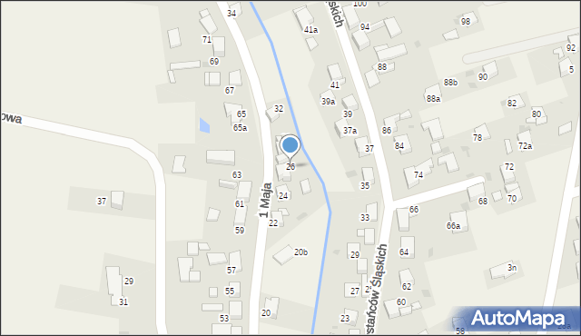 Żernica, 1 Maja, 26, mapa Żernica