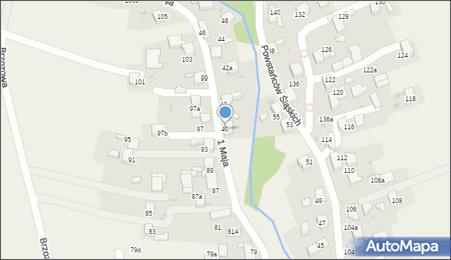 Żernica, 1 Maja, 40, mapa Żernica