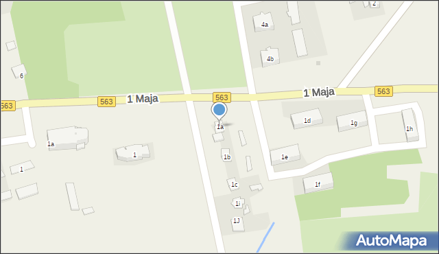 Zielona, 1 Maja, 1a, mapa Zielona