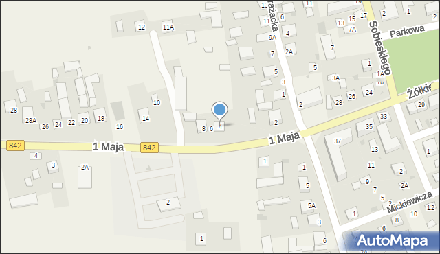 Żółkiewka-Osada, 1 Maja, 4, mapa Żółkiewka-Osada