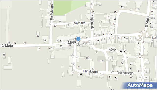 Żychlin, 1 Maja, 21, mapa Żychlin