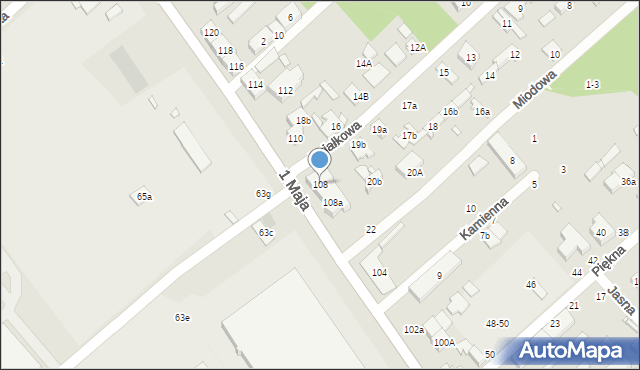 Żyrardów, 1 Maja, 108, mapa Żyrardów