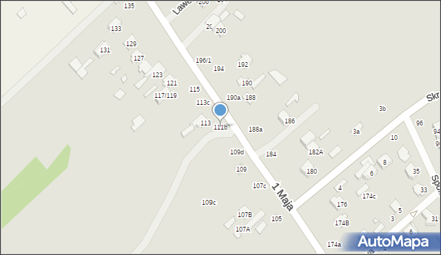 Żyrardów, 1 Maja, 111b, mapa Żyrardów