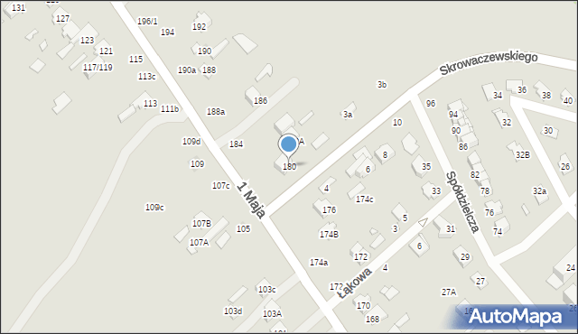 Żyrardów, 1 Maja, 180, mapa Żyrardów