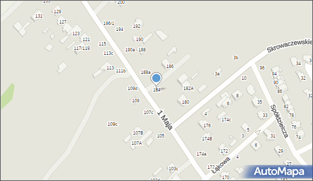 Żyrardów, 1 Maja, 184, mapa Żyrardów