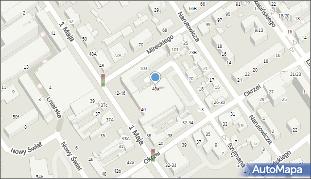 Żyrardów, 1 Maja, 40a, mapa Żyrardów