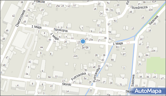 Żywiec, 1 Maja, 24, mapa Żywiec