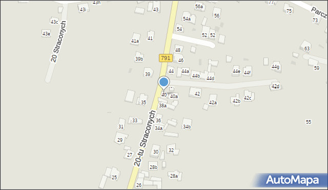 Olkusz, 20 Straconych, 40, mapa Olkusz