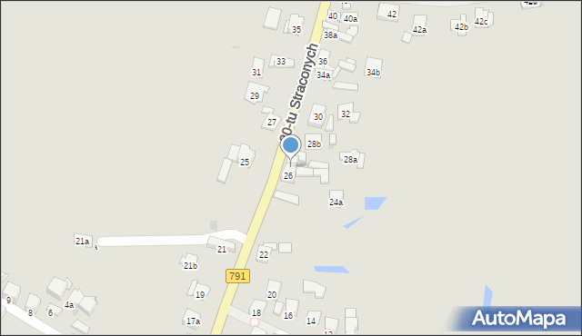 Olkusz, 20-tu Straconych, 28, mapa Olkusz