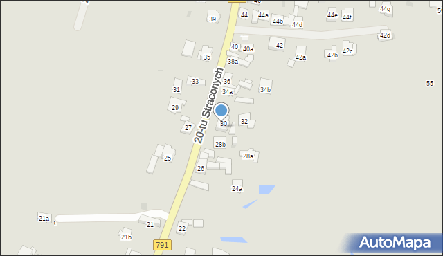 Olkusz, 20-tu Straconych, 30, mapa Olkusz