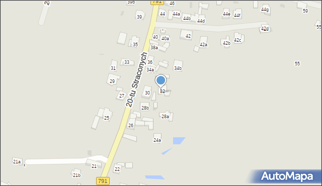 Olkusz, 20-tu Straconych, 32, mapa Olkusz