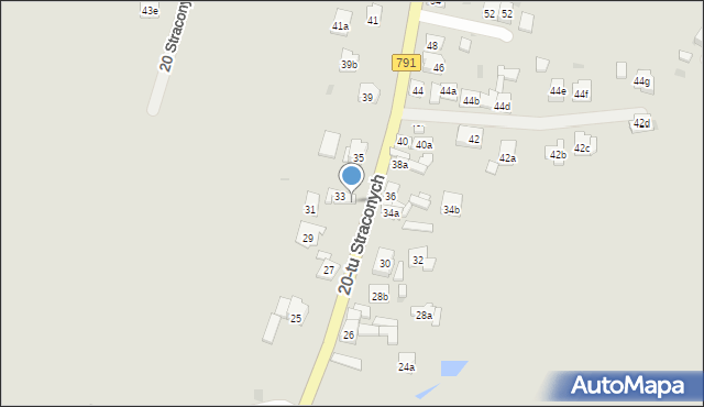 Olkusz, 20-tu Straconych, 33, mapa Olkusz