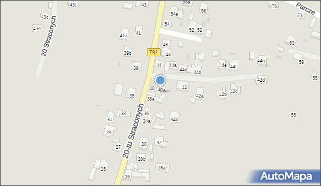 Olkusz, 20-tu Straconych, 40a, mapa Olkusz
