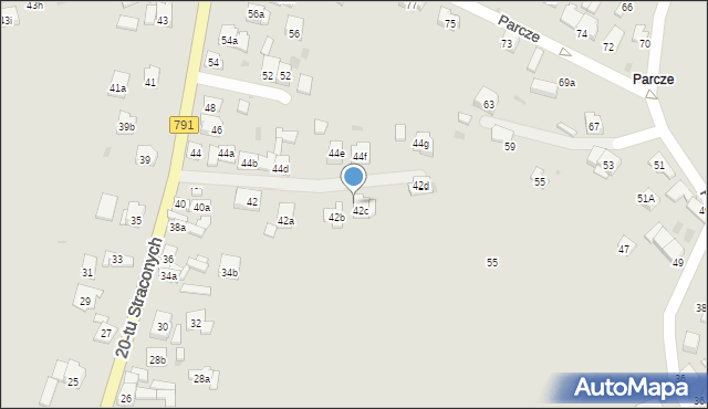 Olkusz, 20-tu Straconych, 42c, mapa Olkusz