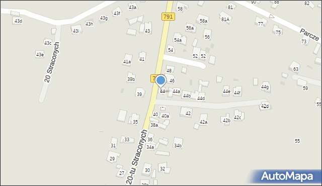 Olkusz, 20-tu Straconych, 44, mapa Olkusz