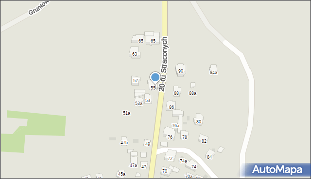 Olkusz, 20-tu Straconych, 55, mapa Olkusz