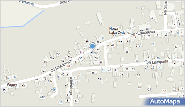 Wolbrom, 20 Straconych, 51, mapa Wolbrom