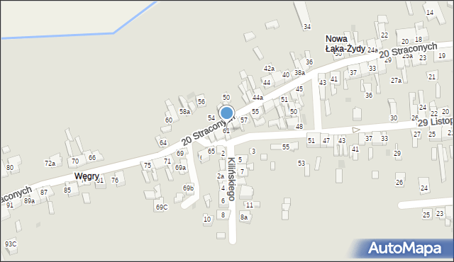 Wolbrom, 20 Straconych, 61, mapa Wolbrom