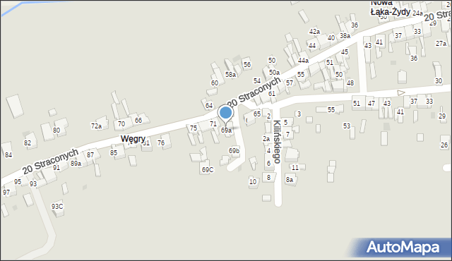 Wolbrom, 20 Straconych, 69a, mapa Wolbrom