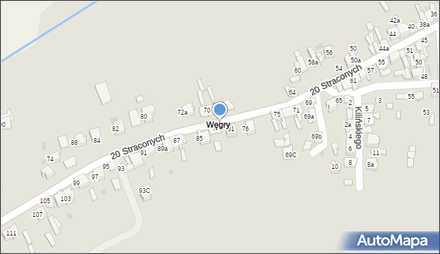 Wolbrom, 20 Straconych, 83, mapa Wolbrom