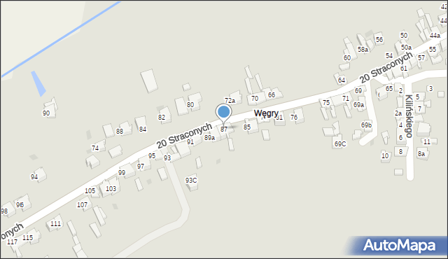 Wolbrom, 20 Straconych, 87, mapa Wolbrom