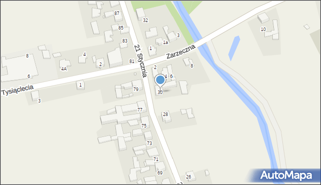 Przeczyce, 21 Stycznia, 30, mapa Przeczyce