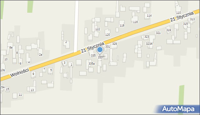 Przeczyce, 21 Stycznia, 333, mapa Przeczyce