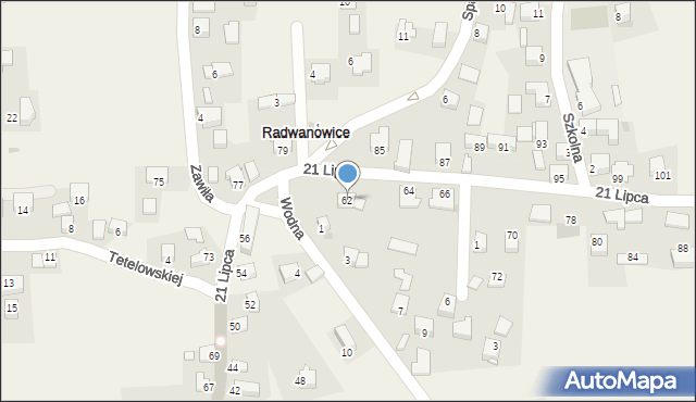 Radwanowice, 21 Lipca, 62, mapa Radwanowice