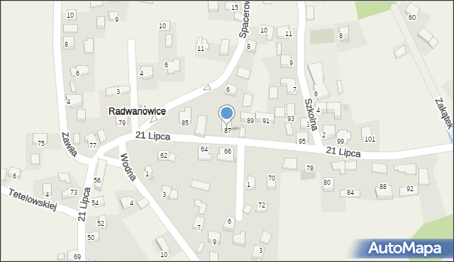 Radwanowice, 21 Lipca, 87, mapa Radwanowice