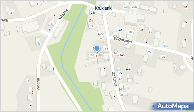 Kruklanki, 22 Lipca, 11, mapa Kruklanki